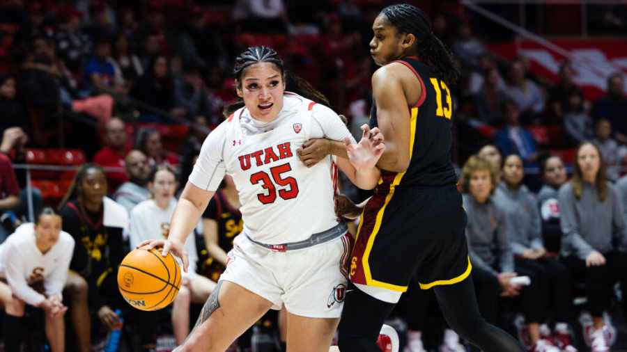 Alissa-Pili-Goes-Against-Old-Team-USC-At-Huntsman-Center...