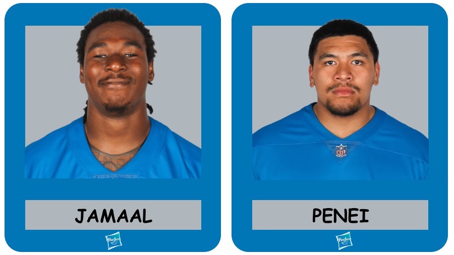 Instant Replay: Jamaal Williams, Penei Sewell Play Lions 'Guess Who?' Game