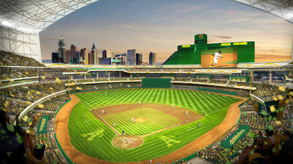 Oakland Las Vegas Athletic's stadium renderings Las Vegas Strip Ballpark...